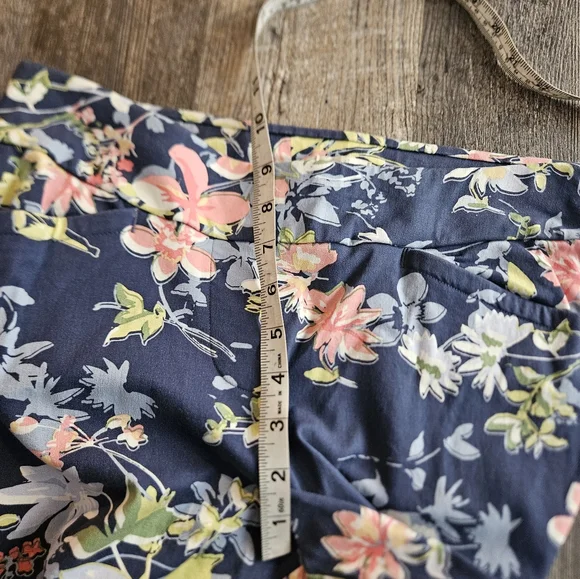 Spartina 449 maren pull on peeples song lattice leaf flower pants - Picture 8 of 10